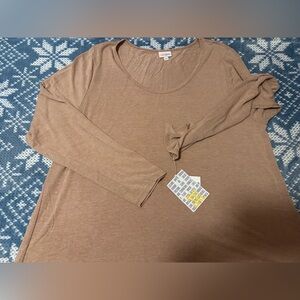 NWT Lularoe Lyanne Women's Tan Long Sleeve Top